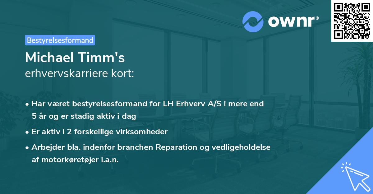 Michael Timm's erhvervskarriere kort
