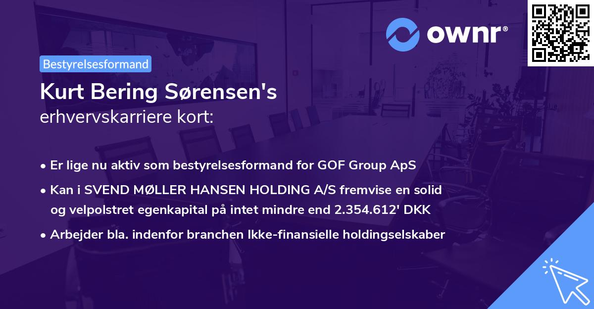 Kurt Bering Sørensen's erhvervskarriere kort