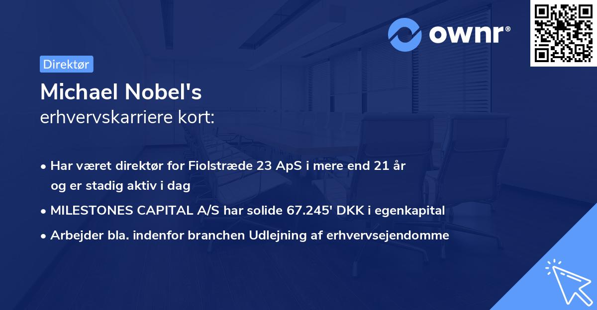 Michael Nobel's erhvervskarriere kort