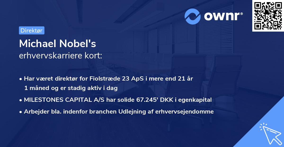 Michael Nobel's erhvervskarriere kort
