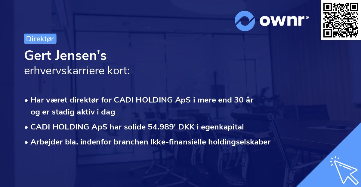 Gert Jensen's erhvervskarriere kort