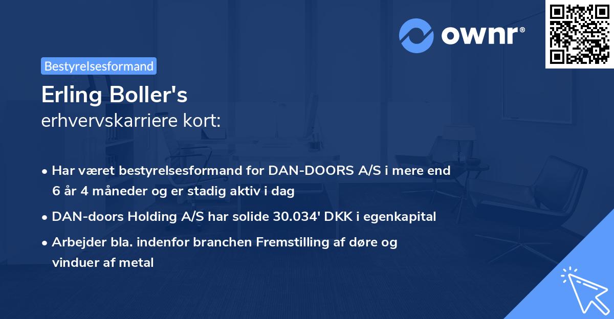 Erling Boller's erhvervskarriere kort