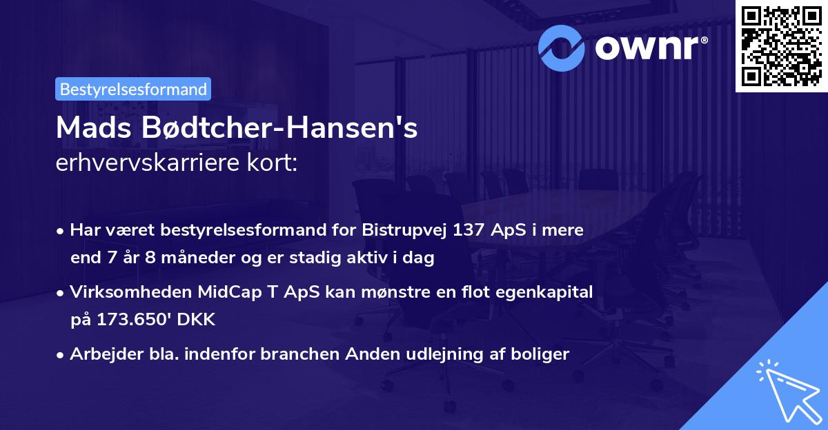 Mads Bødtcher-Hansen's erhvervskarriere kort