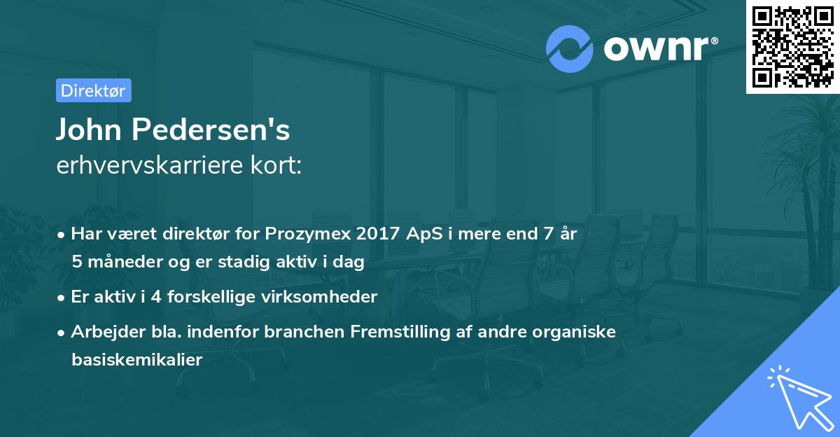 John Pedersen's erhvervskarriere kort