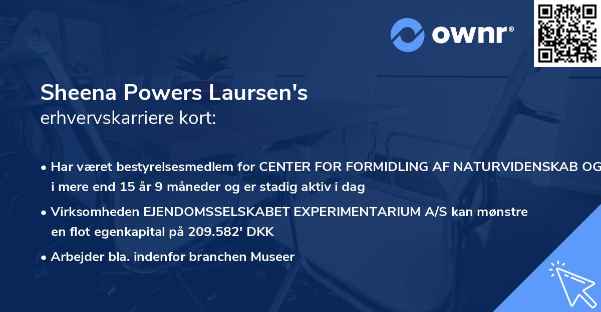 Sheena Powers Laursen's erhvervskarriere kort