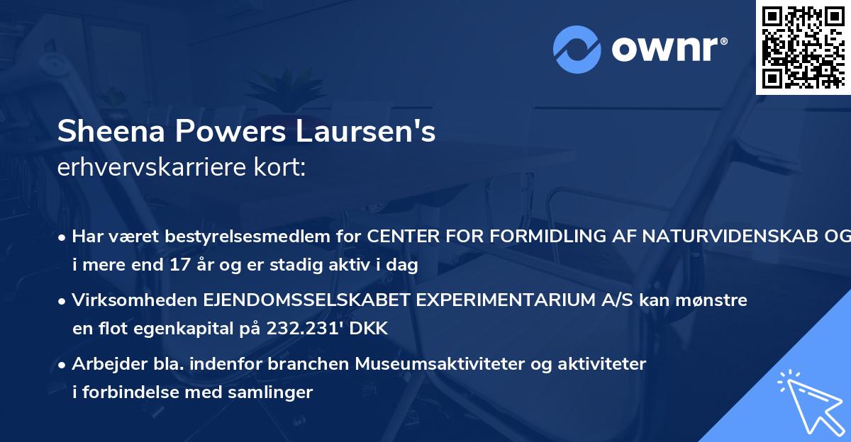Sheena Powers Laursen's erhvervskarriere kort