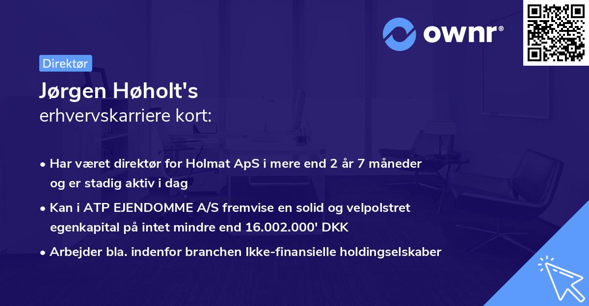Jørgen Høholt's erhvervskarriere kort