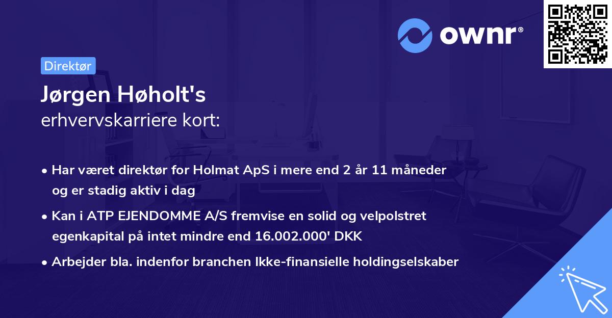 Jørgen Høholt's erhvervskarriere kort