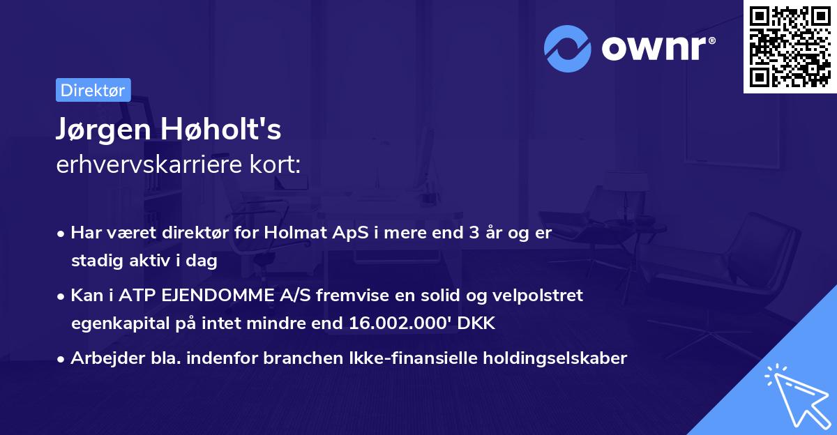 Jørgen Høholt's erhvervskarriere kort