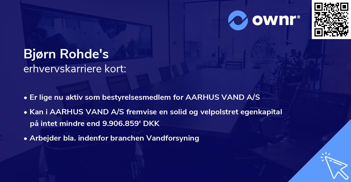 Bjørn Rohde's erhvervskarriere kort