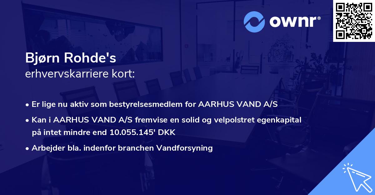 Bjørn Rohde's erhvervskarriere kort