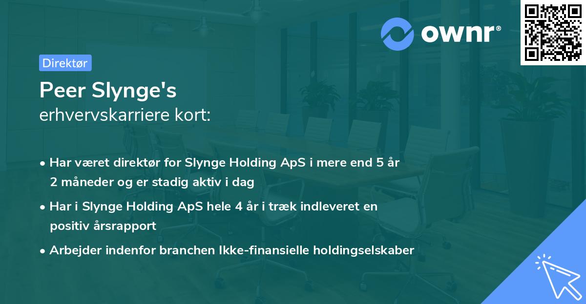 Peer Slynge's erhvervskarriere kort