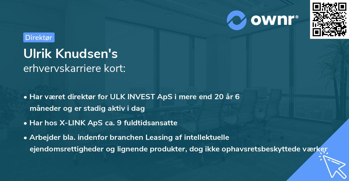 Ulrik Knudsen's erhvervskarriere kort