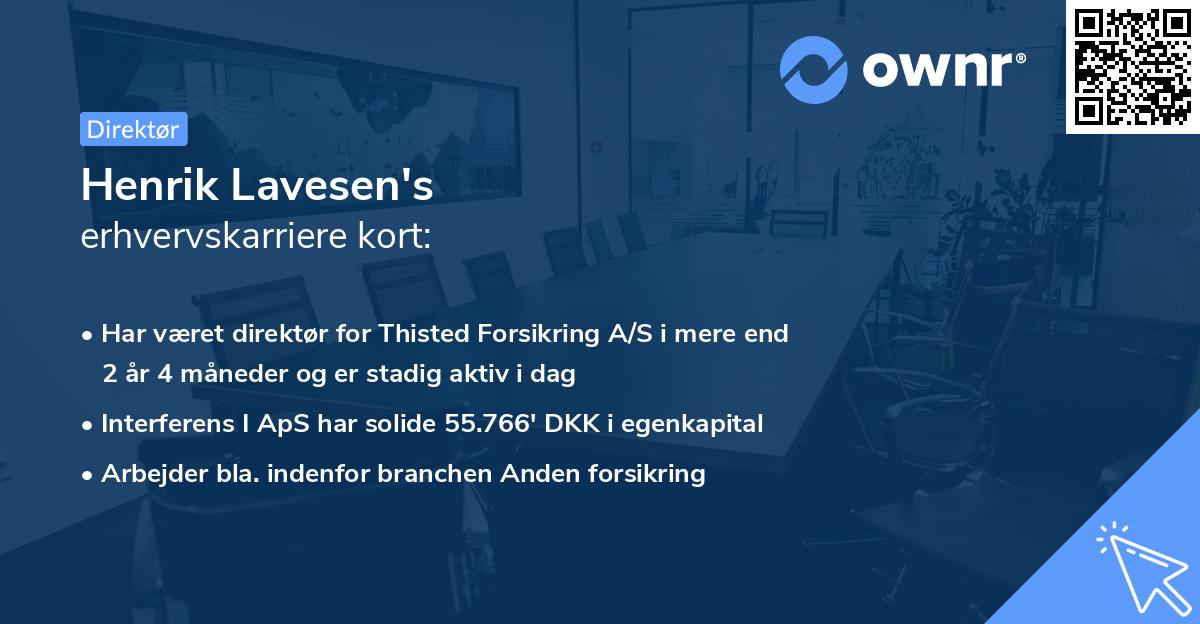 Henrik Lavesen's erhvervskarriere kort