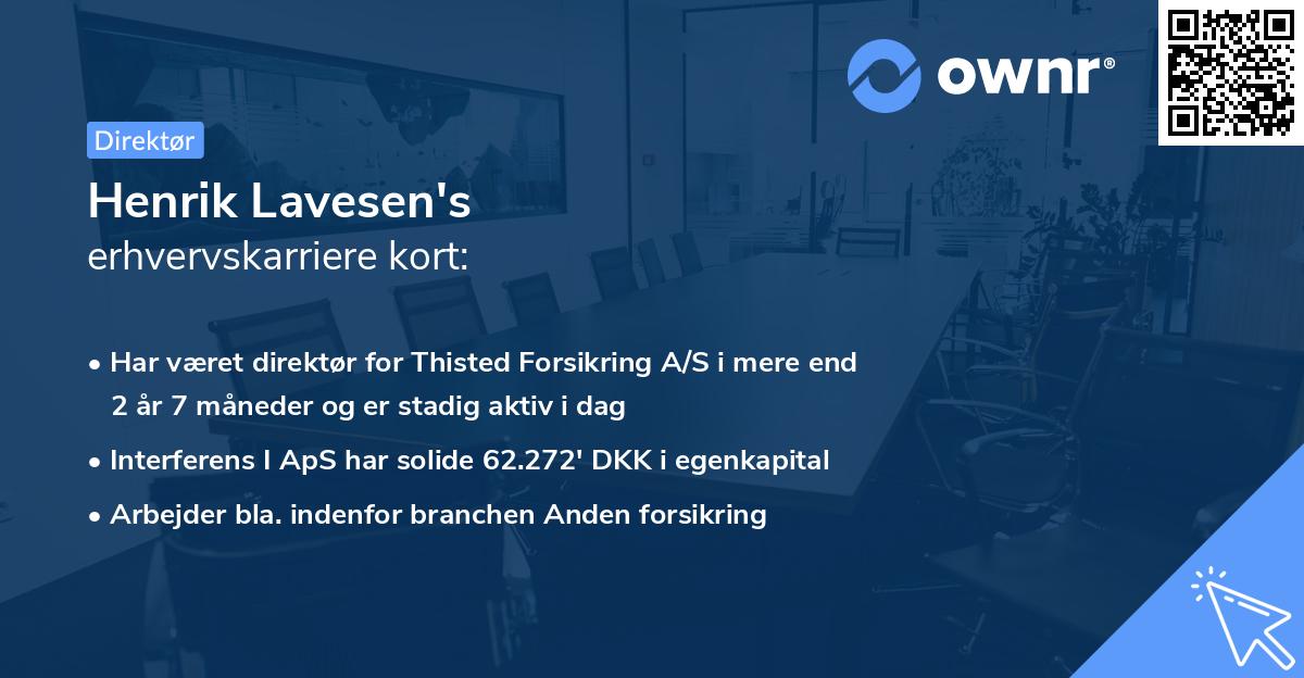 Henrik Lavesen's erhvervskarriere kort