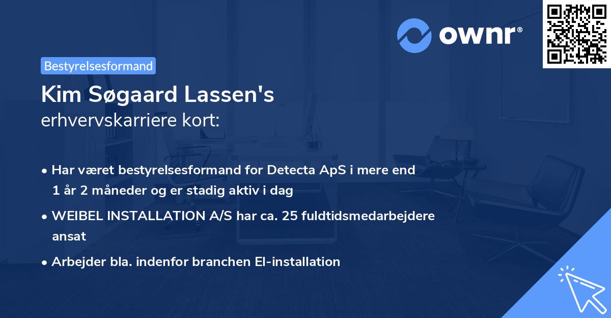 Kim Søgaard Lassen's erhvervskarriere kort