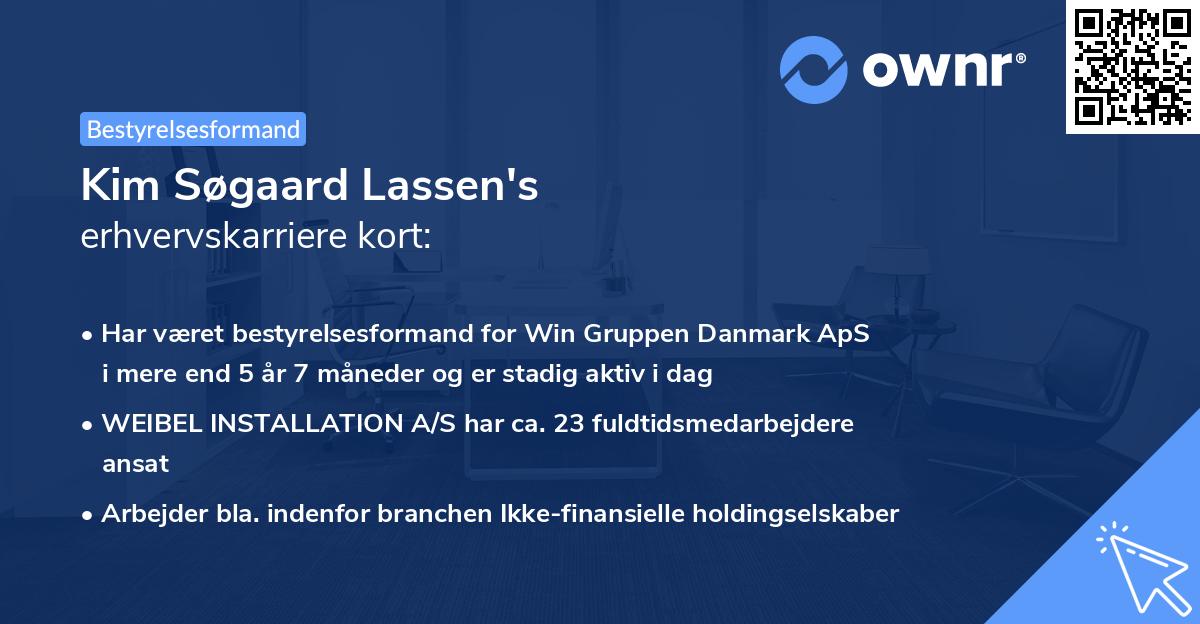 Kim Søgaard Lassen's erhvervskarriere kort