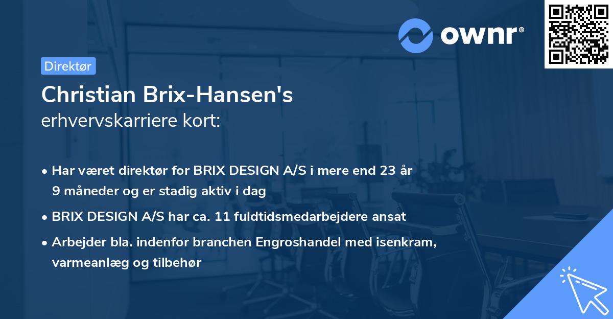 Christian Brix-Hansen's erhvervskarriere kort