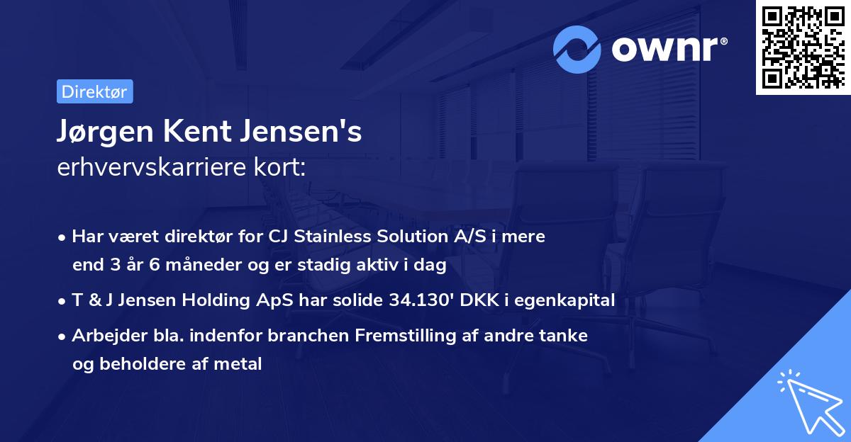Jørgen Kent Jensen's erhvervskarriere kort