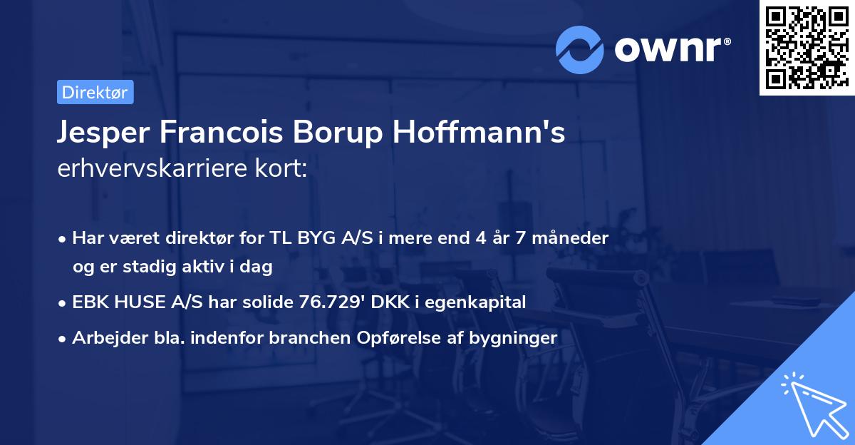 Jesper Francois Borup Hoffmann's erhvervskarriere kort