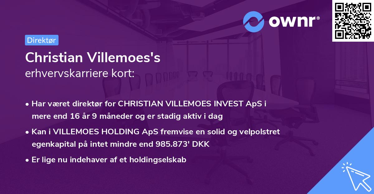 Christian Villemoes's erhvervskarriere kort