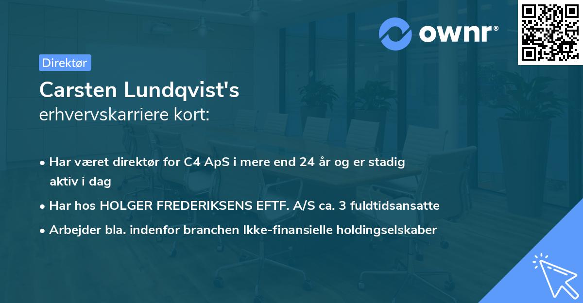 Carsten Lundqvist's erhvervskarriere kort