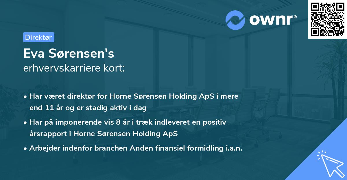 Eva Sørensen's erhvervskarriere kort