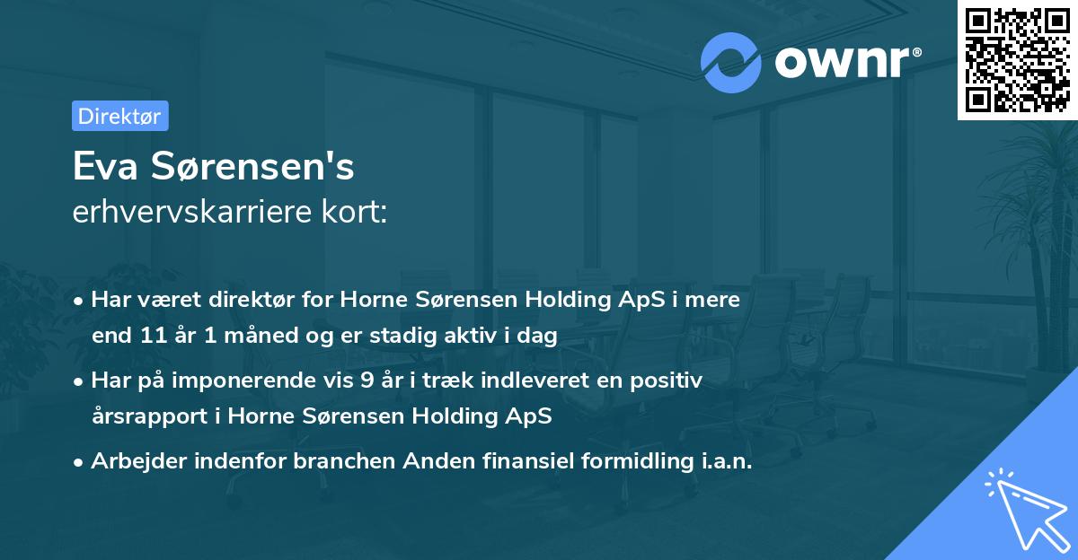Eva Sørensen's erhvervskarriere kort