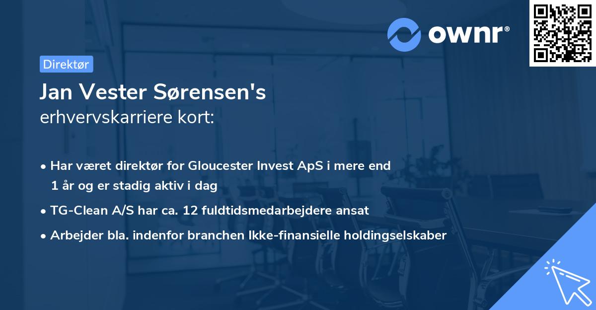 Jan Vester Sørensen's erhvervskarriere kort