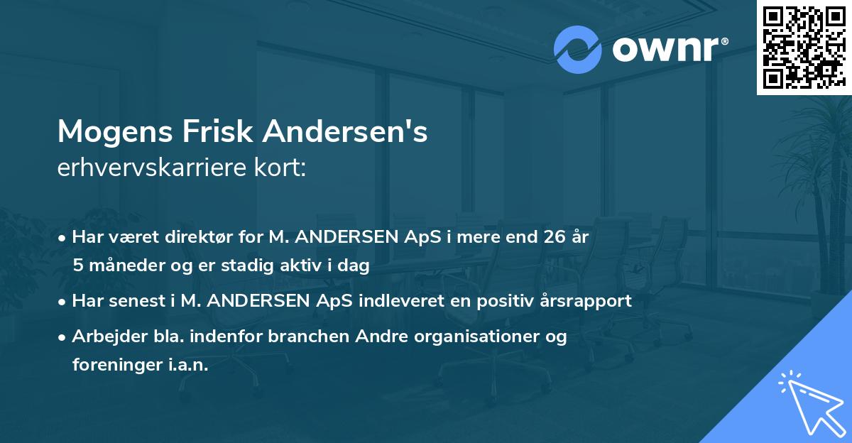 Mogens Frisk Andersen's erhvervskarriere kort