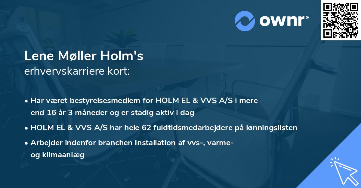 Lene Møller Holm's erhvervskarriere kort