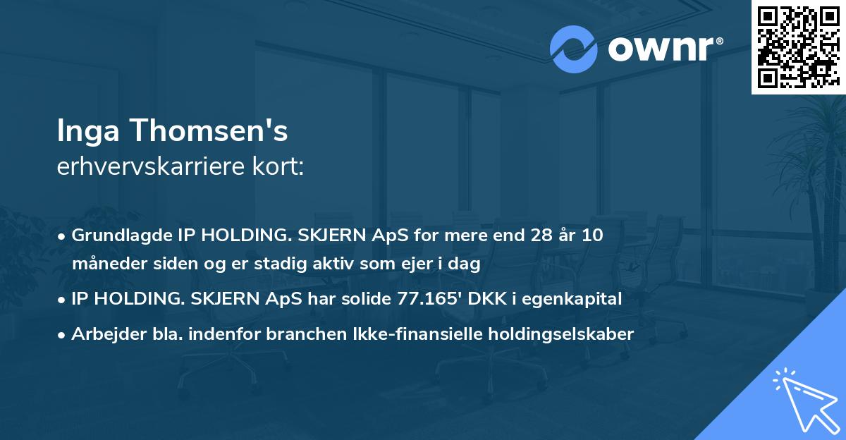 Inga Thomsen's erhvervskarriere kort