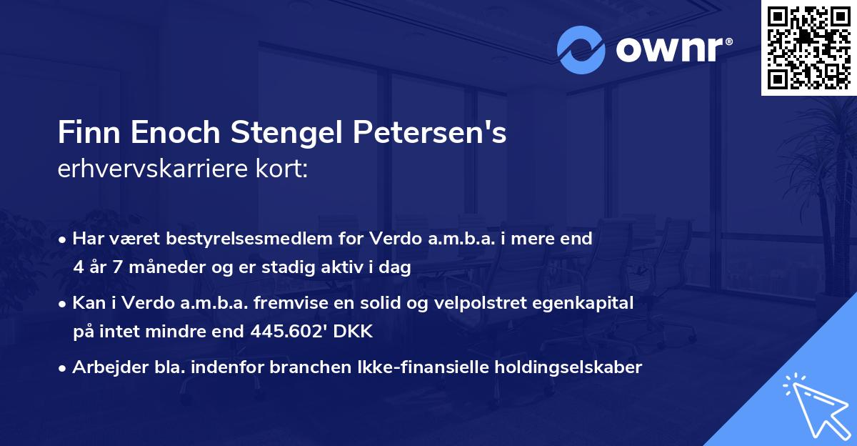 Finn Enoch Stengel Petersen's erhvervskarriere kort
