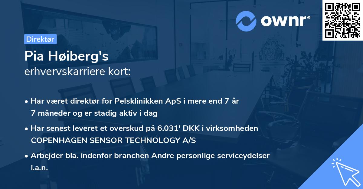 Pia Høiberg's erhvervskarriere kort