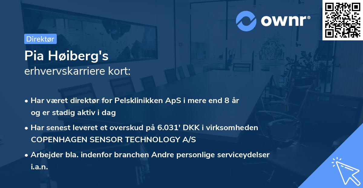 Pia Høiberg's erhvervskarriere kort