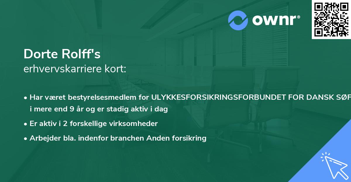 Dorte Rolff's erhvervskarriere kort