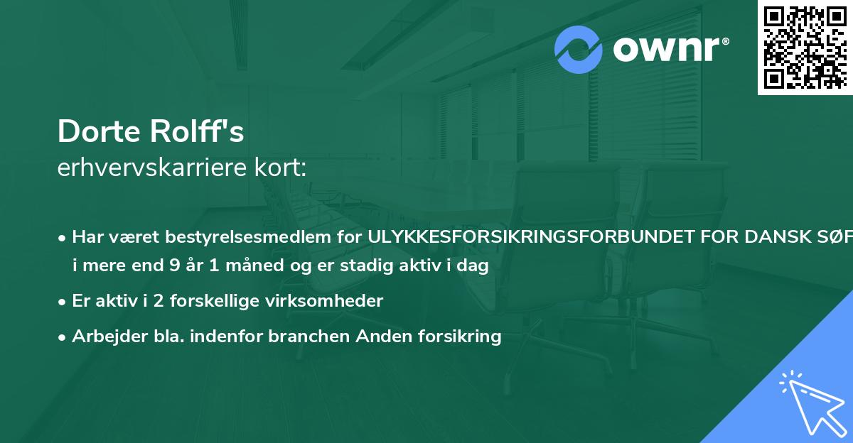 Dorte Rolff's erhvervskarriere kort