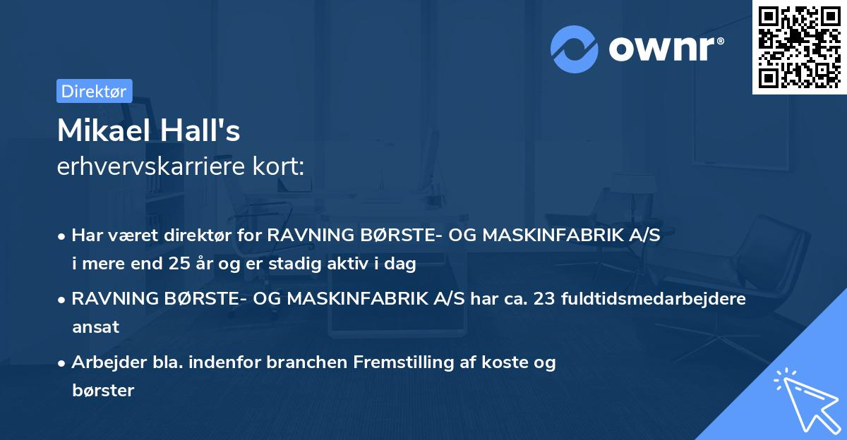 Mikael Hall's erhvervskarriere kort