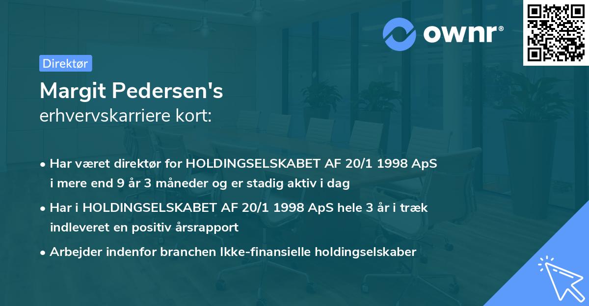 Margit Pedersen's erhvervskarriere kort