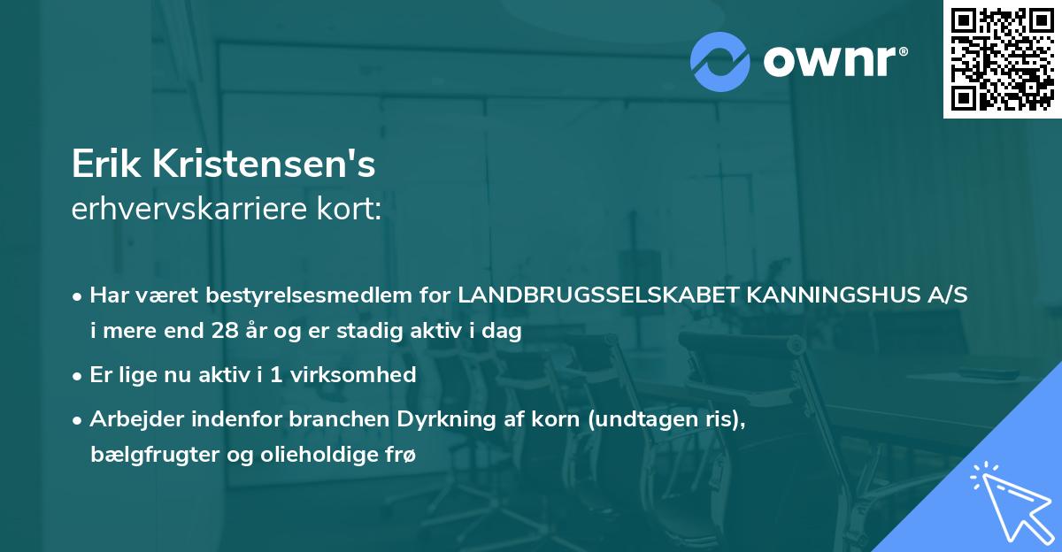 Erik Kristensen's erhvervskarriere kort