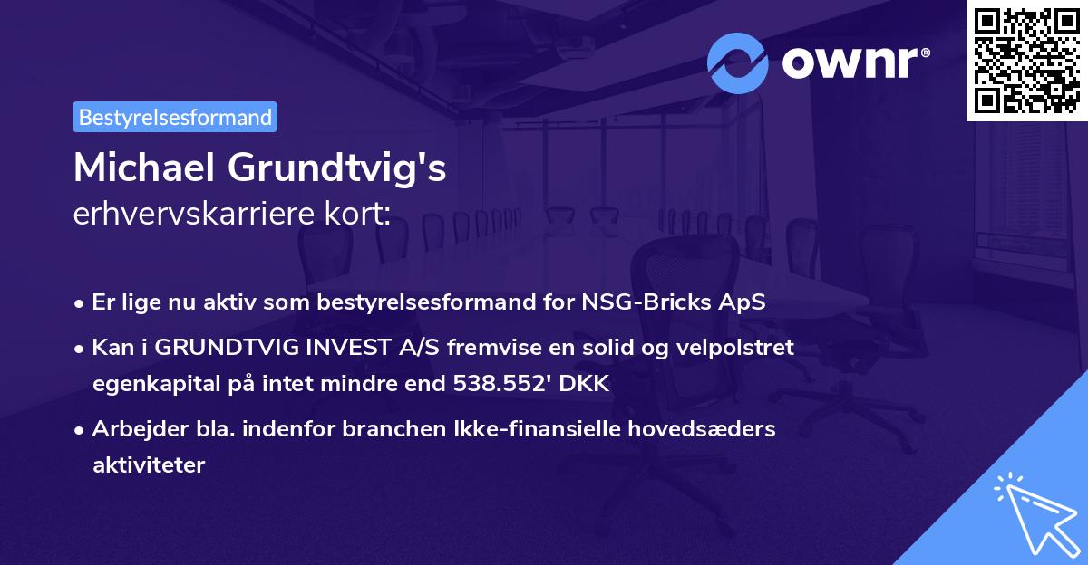 Michael Grundtvig's erhvervskarriere kort