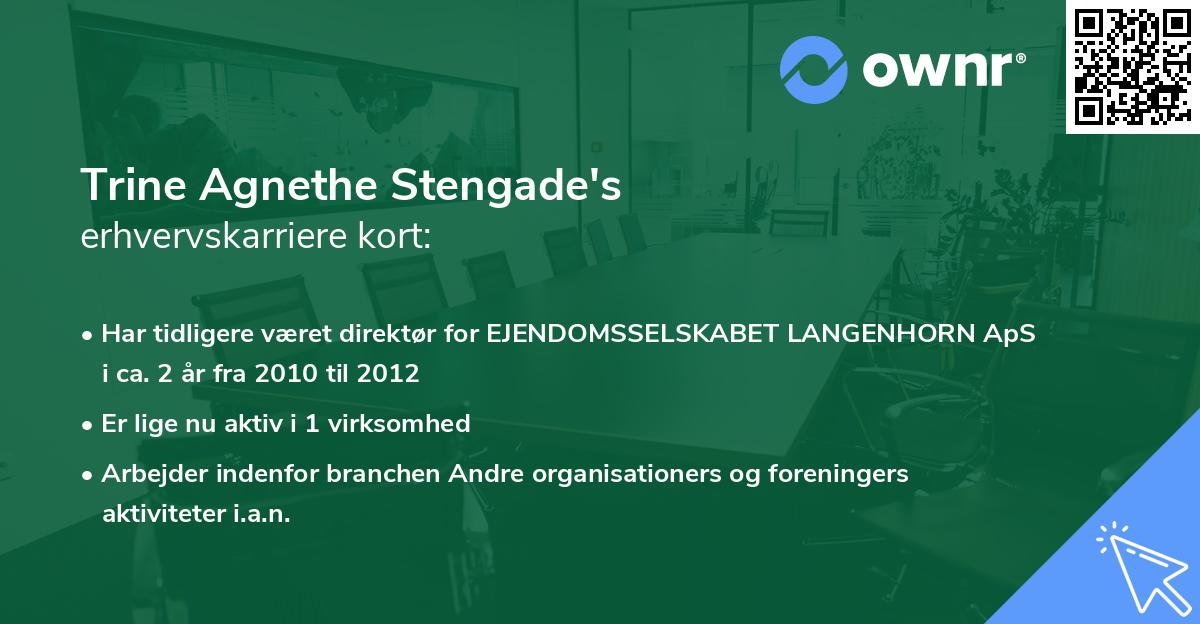 Trine Agnethe Stengade's erhvervskarriere kort