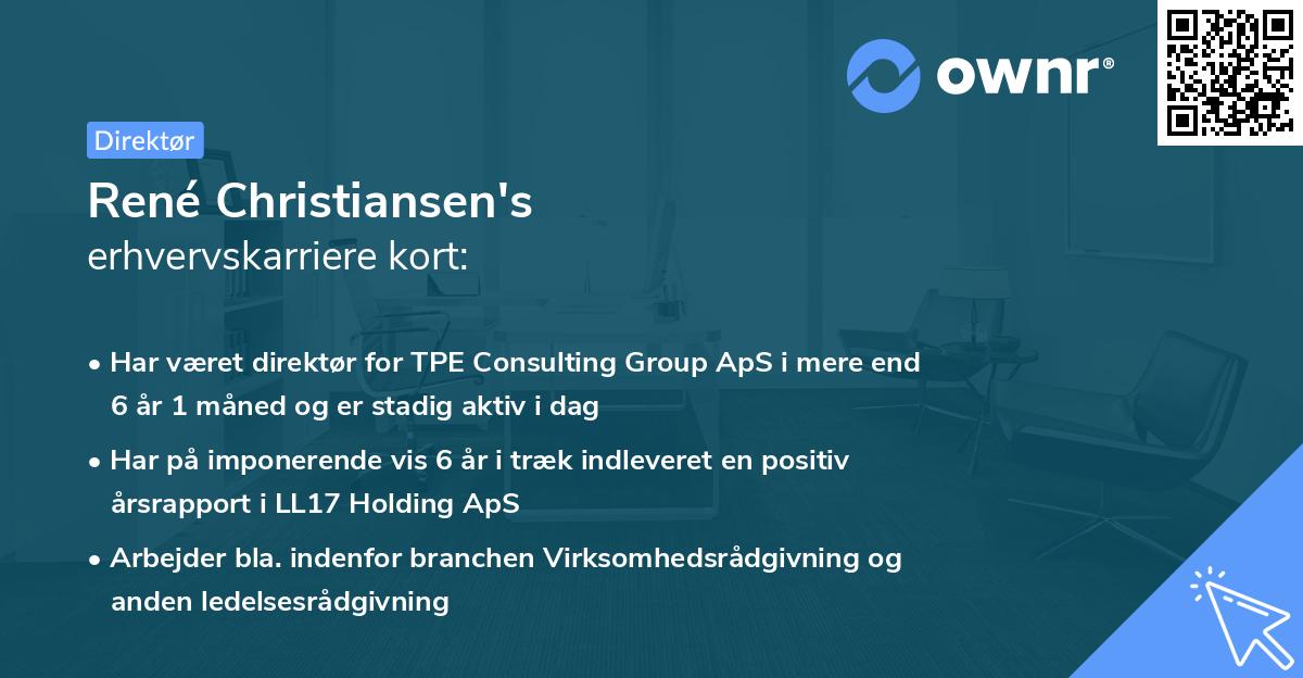 René Christiansen's erhvervskarriere kort