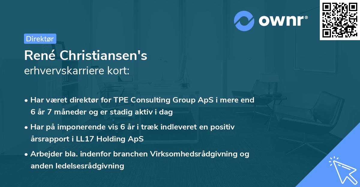René Christiansen's erhvervskarriere kort