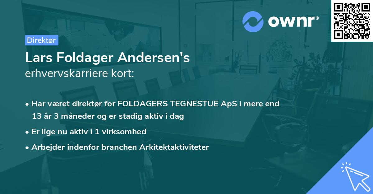Lars Foldager Andersen's erhvervskarriere kort