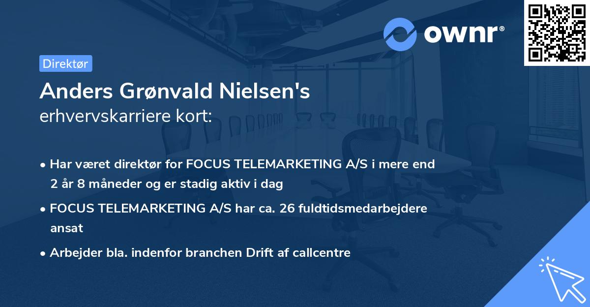 Anders Grønvald Nielsen's erhvervskarriere kort