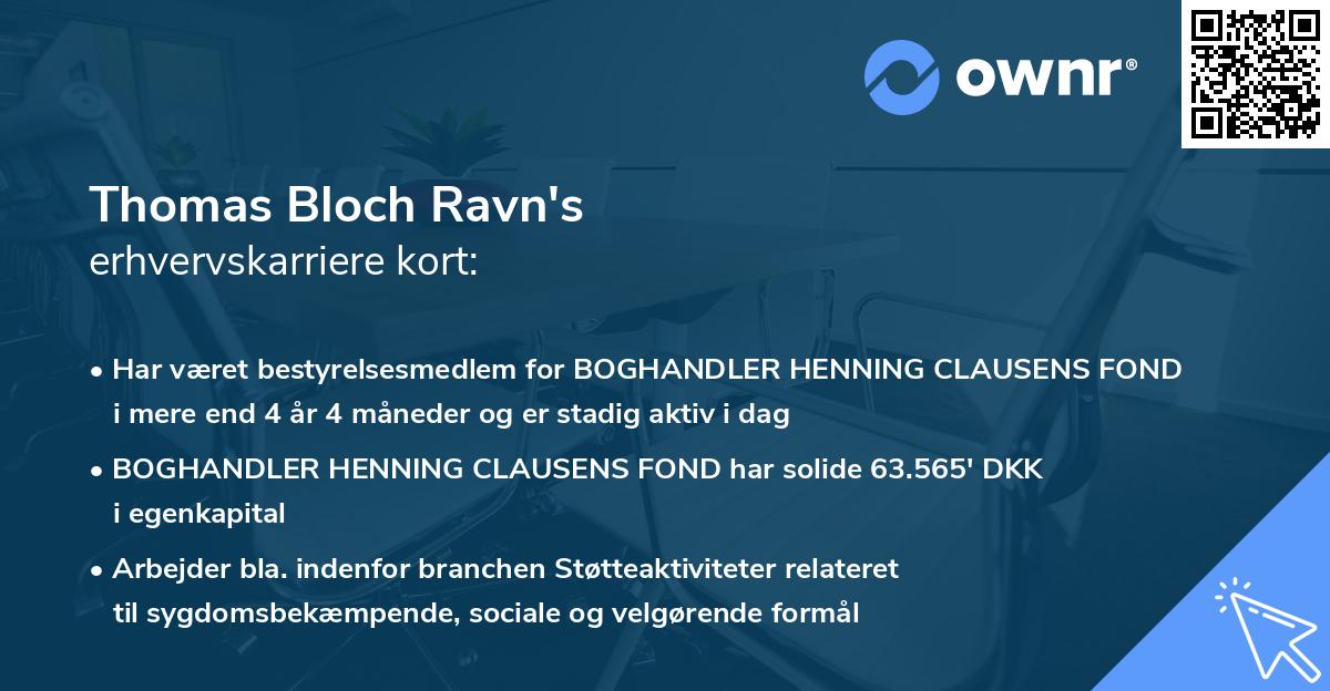 Thomas Bloch Ravn's erhvervskarriere kort