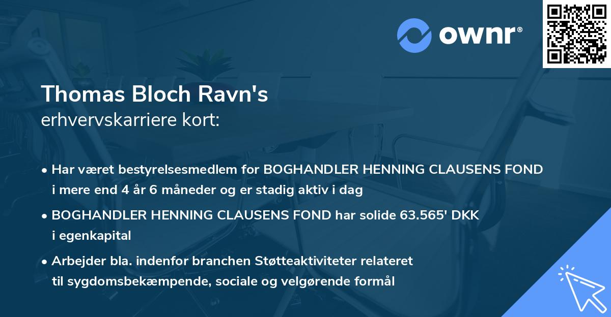 Thomas Bloch Ravn's erhvervskarriere kort