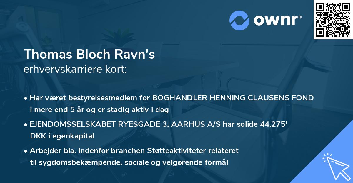 Thomas Bloch Ravn's erhvervskarriere kort