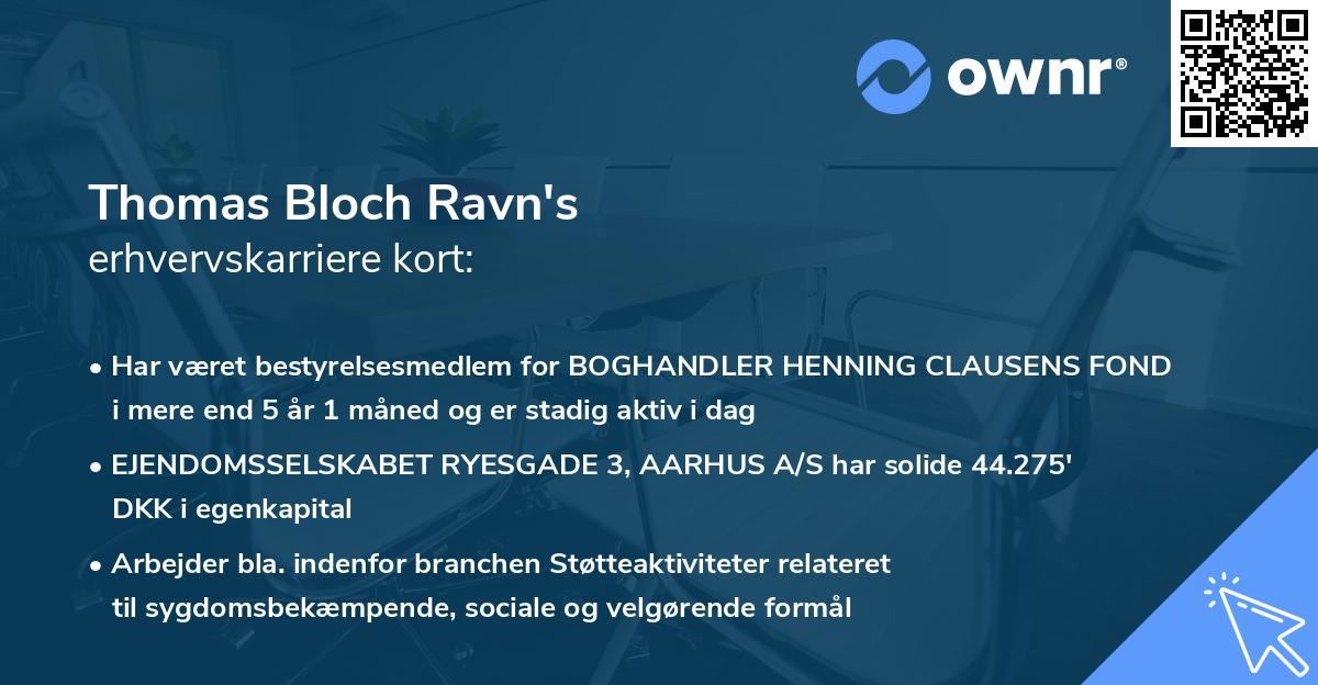 Thomas Bloch Ravn's erhvervskarriere kort